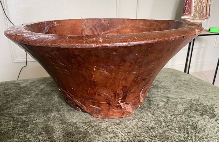Large Antique Wood Turned Bowl