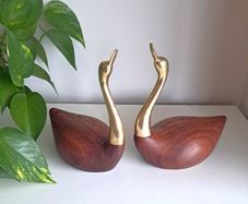 Wood and brass birds