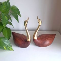 Wood and brass birds