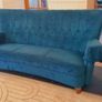 Top conditon 3-seater sofa couch teal velvet 72inches Image 2