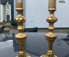 Early Victorian brass candle sticks free postage