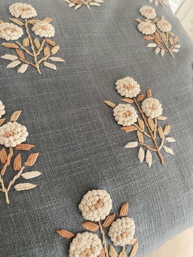 ShabbyChic Cushion with Cushion Cover ..Blue Background