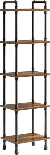 NEW SALE | Ladder Shelf,5-Tier Storage Shelves,Small Bookshelf,Shelving Unit with Metal Frame,Vintage Industrial Plant Display Stand,Bookcase for Living Room, Home Office