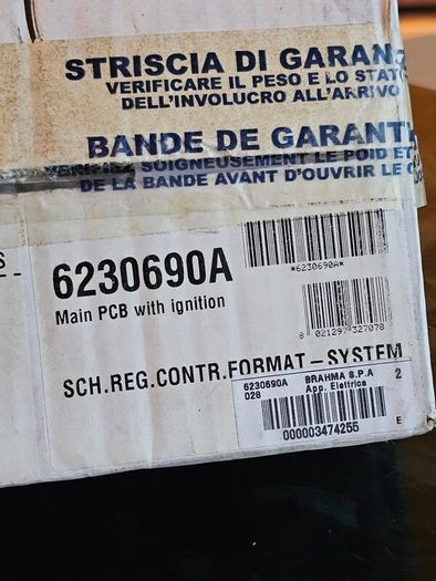 Brahma 6230690A / SIME 623069.0A Main PCB with Ignition. Brand New