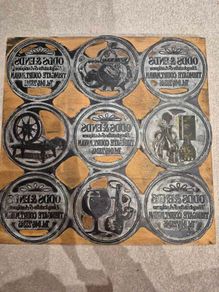 Vintage metal printing plates