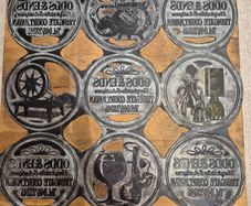 Vintage metal printing plates