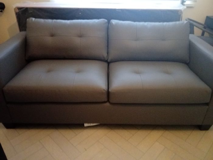 New Leather Grey 3 Seater Sofa
