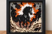 Handmade 3D Horse Shadow Box 27x27 cm