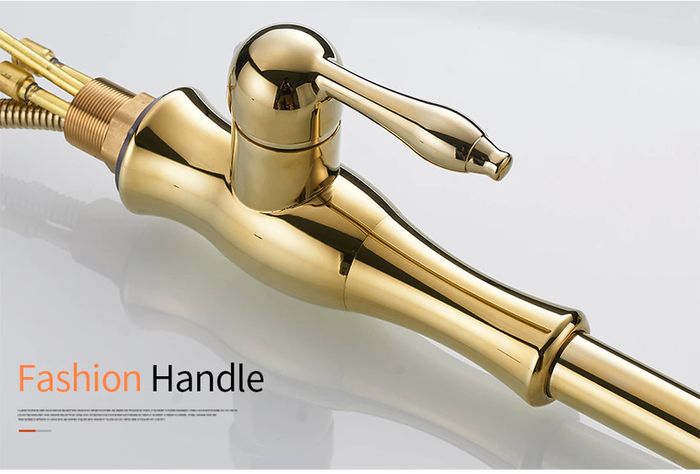 BRAND NEW Gold Kitchen Faucets Silver Single Handle Pull Out Kitchen Tap Single Hole Handle Swivel Degree Water Mixer Tap Mixer Tap 866011