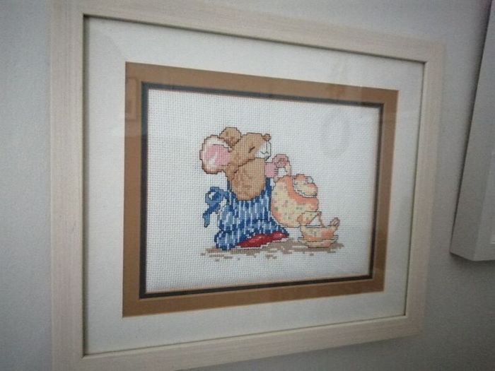 Embroidered picture "time for tea"