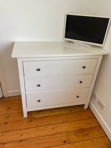 Large White 3-Drawer Chest of Drawers