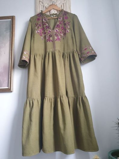 Monsoon East Janelle Cord Dress Size Uk 16