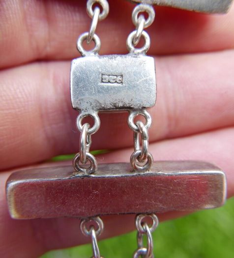 Vintage Red Fossilized Coral .925 Sterling Silver handcrafted Large Bali Bracelet and Red Coral Horn Pendant Necklace