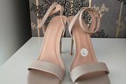 Ladies Nude Colour Strap Heels Size 6 (EU 39)