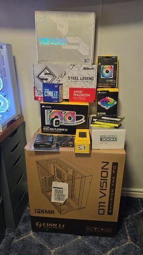 Custom Built Lian-Li White Artic Build RGB Desktop Gaming PC - Windows 11 Pro,Intel i7,3TB SSD,8GB GPU,64GB RAM,850 PSU, Corsair RGB Fans