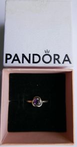 PANDORA Sterling Silver 925 February Purple Eternity Circle Ring size O - 2,2g