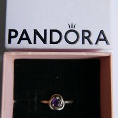PANDORA Sterling Silver 925 February Purple Eternity Circle Ring size O - 2,2g