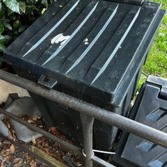 Black plastic garden storage