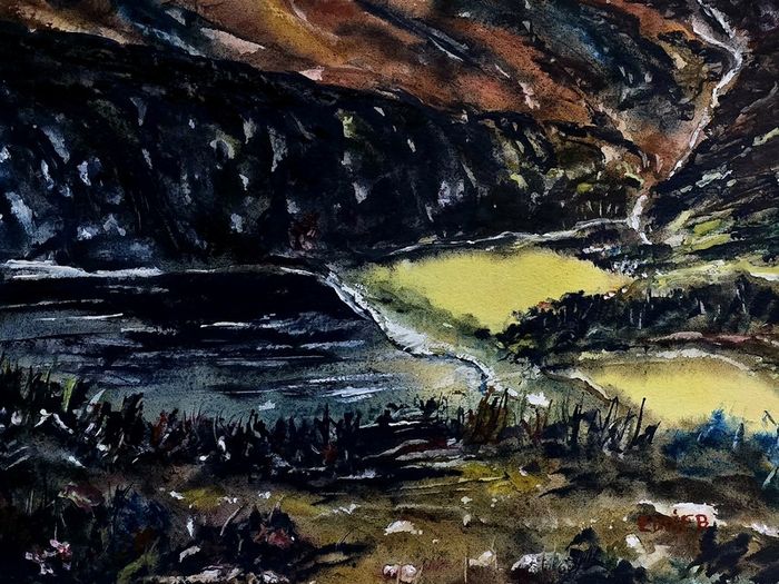 Lough Tay  Wicklow watercolour