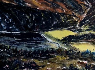 Lough Tay  Wicklow watercolour
