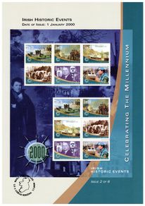 2000 Ireland Celebrating the Millennium Series Stamps 2 Historic Events Special First Day Cover Presentation Pack