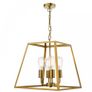 Pair of Dar Lighting Natural Brass Lantern Pendant Lights Image 2