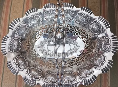 Silver plated fruit basket.