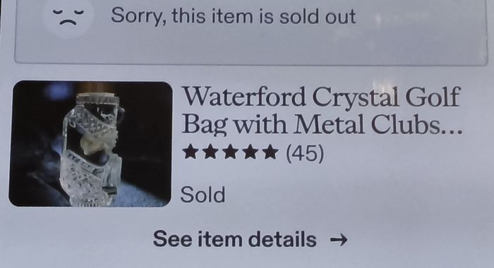 nice collectable WATERFORD CRYSTAL golf bag