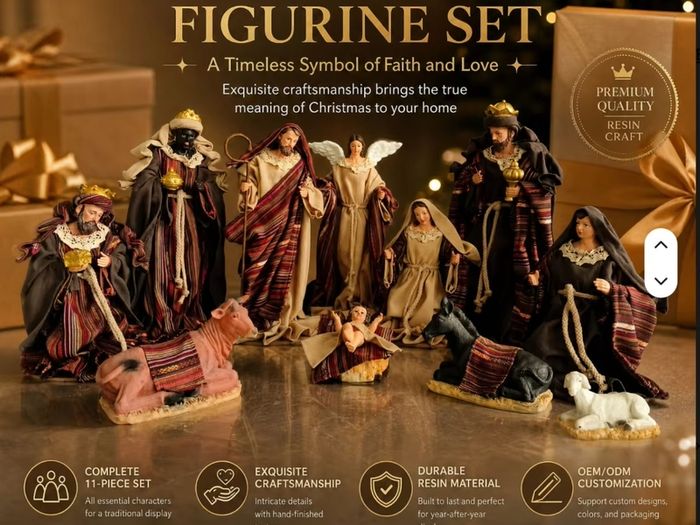 Large Beautiful Nativity Set.
