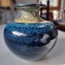 Stunning Louis Mulcahy Ireland Blue Drip Glaze Ceramic Posy Vase Medium - Made in Dingle Image 8