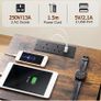Bedside Table Set of 2, Side Table with Charging Station and Led Lights Image 5