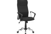 office chair, ergonomic desk chair, swivel chair, upholstered seat, fabric cover, height-adjustable and tiltable, loadable up to 120 kg, black