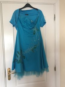 Blue Dress and Cardigan
