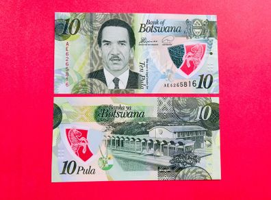 Botswana  10  Pula  2018  Pick  35a. Polymer / Plastic   ( Uncirculated )