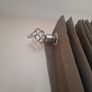 Curtains, 2 pairs 90 x 90. 1 pair 60 x 90. All with silver  chrome rails and brackets Image 5