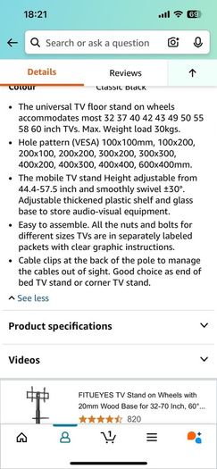 T V stand on wheels