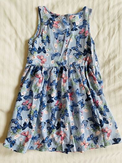 blue butterfly summer dress