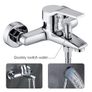 Auralum Chrome Bathtub Mixer Tap, Hand Held Shower Adjustable Holder And Shower Hose Image 3