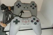 2 x Playstation 1 Ps1 controllers one official and one competition pro with turbo both working