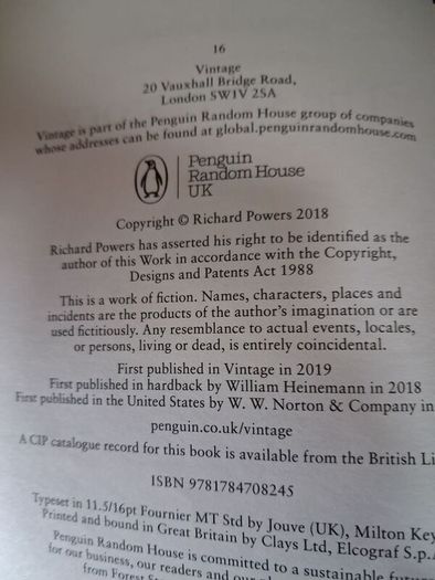 The Overstory / Richard Powers / Vintage/ 2019