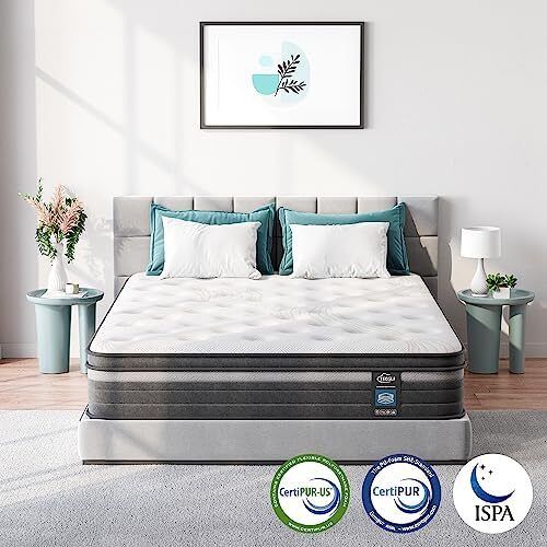 Pocket Sprung Double Mattress 4FT6 with Breathable Soft Fabric, 10 Inch Hybrid Mattress Double for Pressure & Back Pain Relief, Medium Firm Mattress in a Box 135x190x25cm