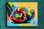 Original hand paint picture, painting by Strzala