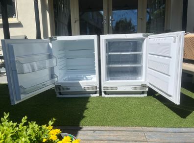 fridge and freezer under counter
