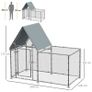 Walk In Chicken Run, Large Galvanized Chicken Coop Hen House Poultry Coops Cages Rabbit Hutch Metal Enclosure with Water-Resist Cover for Outdoor 200 x 105 x 172cm (FREE SHIPPING) Image 4