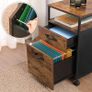 2 Drawer Filing Cabinet Mobile Office Cabinet with Wheels Image 4