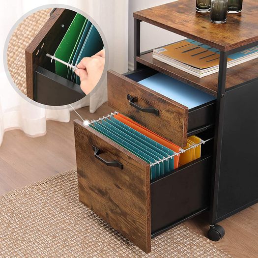 _2 Drawer Filing Cabinet Mobile Office Cabinet with Wheels