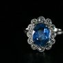 Beautiful Art Deco Sapphire & Diamond Ring - Platinum Image 9
