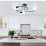 NEW SALE | Industrial Ceiling Light 3 Way, Semi-Flush Ceiling Light Black Metal E27 Base, Chandelier Ceiling Lighting Fixture for Bedroom Living Dining Room Hallway Image 3