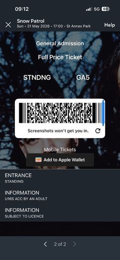 Snow Patrol Tickets