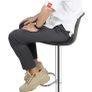 Bar Stool Modern Leather Swivel Adjustable Height Image 6